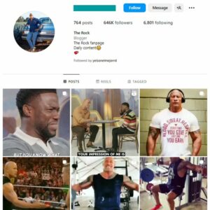 640K The Rock Fan Instagram Account for sale
