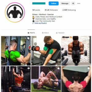 80K Gym Fitness Motivation Instagram Account for sale