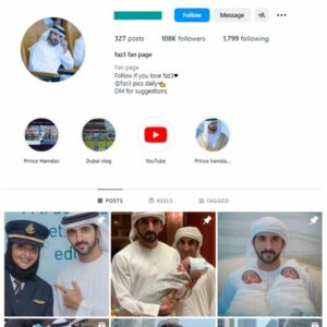 100K Dubai Prince Fan Instagram Account for sale