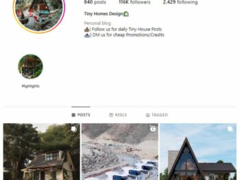 115K Tiny Houses Instagram Account for sale