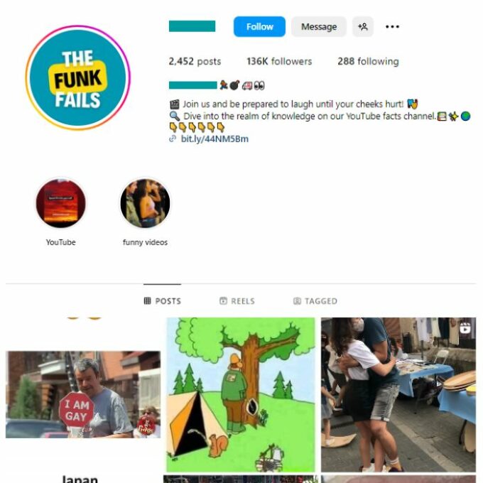 135K Funny Videos Memes Instagram Account for sale