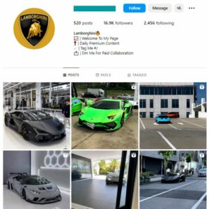 15K Lamborghini Exotic Car Instagram Account for sale