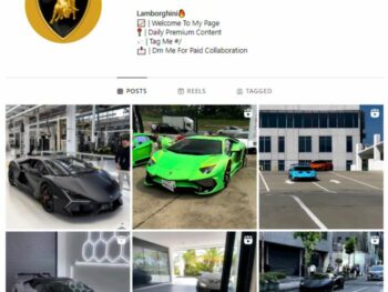 15K Lamborghini Exotic Car Instagram Account for sale