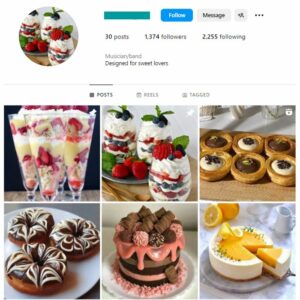 1K Desserts Cakes Instagram Account for sale