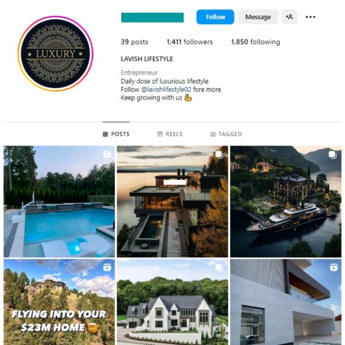 1K Luxury Lifestyle Instagram Account for sale