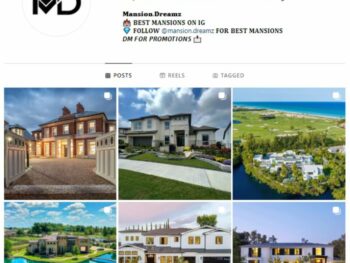 1K Luxury Mansions Instagram Account for sale