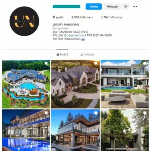 1K Luxury Mansions Instagram Account for sale