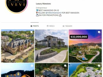 1K Luxury Mansions Instagram Account for sale