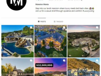 1K Luxury Mansions Instagram Account for sale