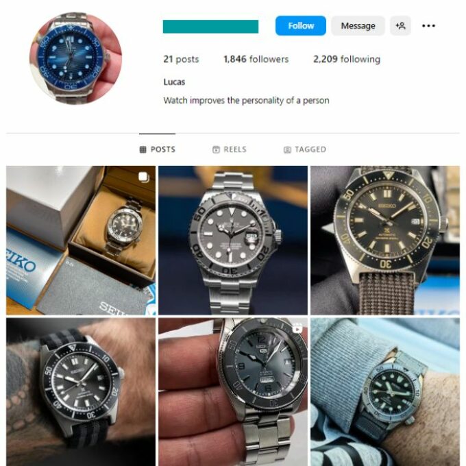 1K Luxury Watches Instagram Account for sale