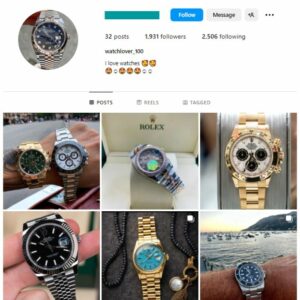 1k Luxury Watches Instagram Account for sale