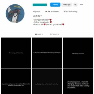 25K Sad Quotes Instagram Account for sale