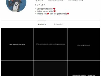 25K Sad Quotes Instagram Account for sale