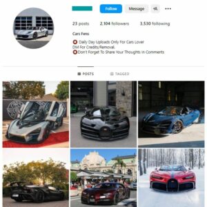 2K Automotive Car Instagram Account for sale