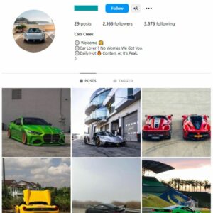 2K Exotic Cars Instagram Account for sale