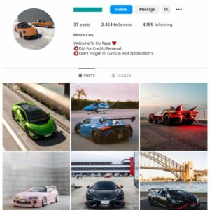 2K Exotic Cars Instagram Account for sale