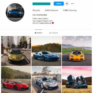 2K Fast Cars Instagram Account for sale