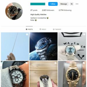2K High End Watches Instagram Account for sale