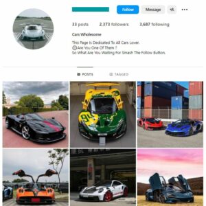 2K Luxury Cars Instagram Account for sale