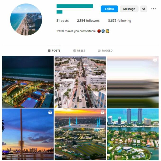 2K Miami Travel Instagram Account for sale