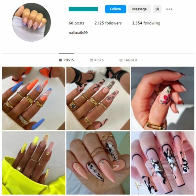 2K Nails Makeup Instagram Account for sale