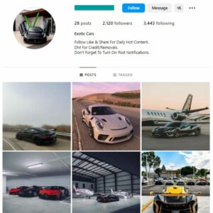 2K Super Cars Instagram Account for sale