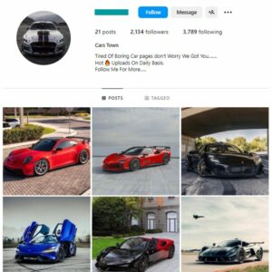 2K Super Cars Instagram Account for sale