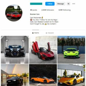 2K Super Cars Instagram Account for sale