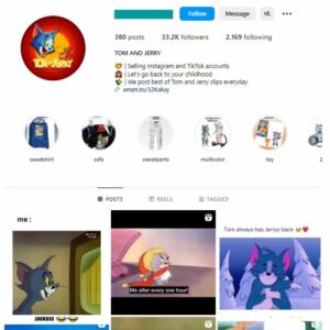 30K Tom & Jerry Cartoon Instagram Account for sale