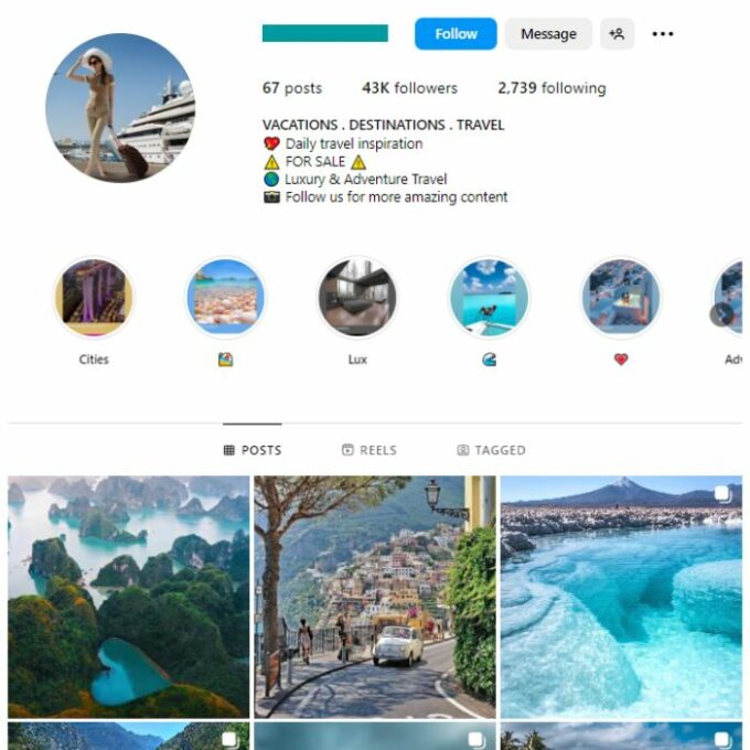 40K Beautiful Destinations Instagram Account for sale