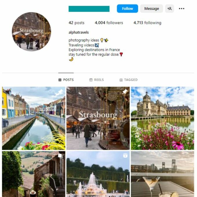 4K Travel Destinations Instagram Account for sale
