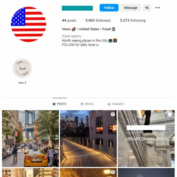 5K USA Travel Instagram Account for sale