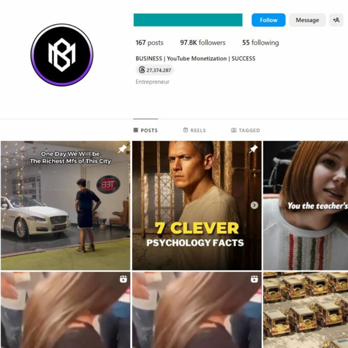 97K Business Success Instagram Account for Sale