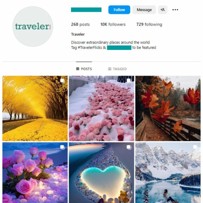 10K Travel Explore Instagram Account for sale
