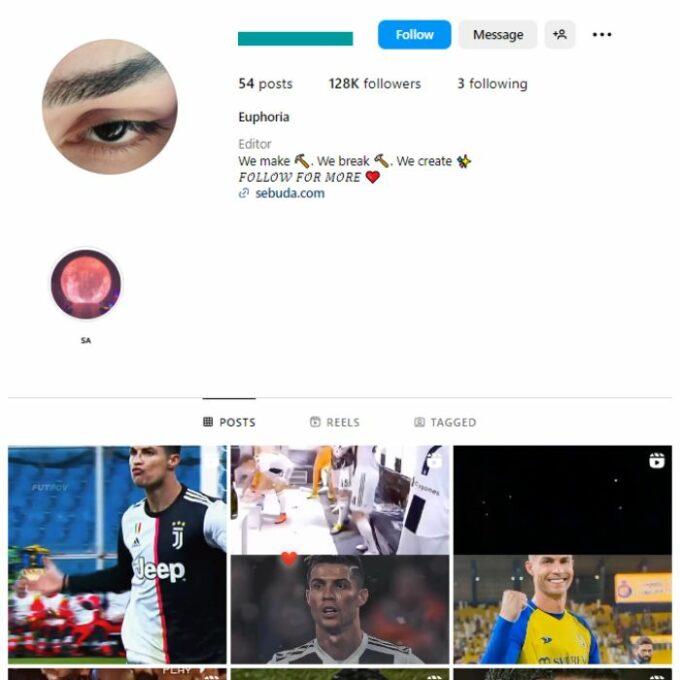 125K Cristiano Ronaldo Football Instagram Account for sale