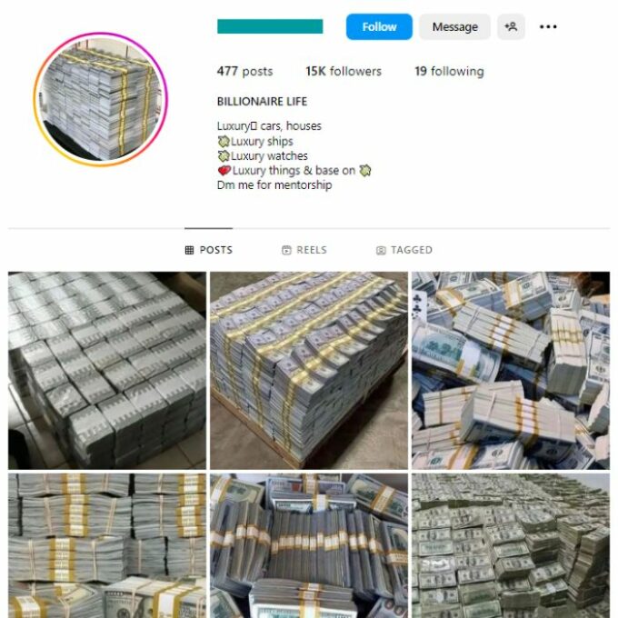 15K Cash Luxury Instagram Account for sale