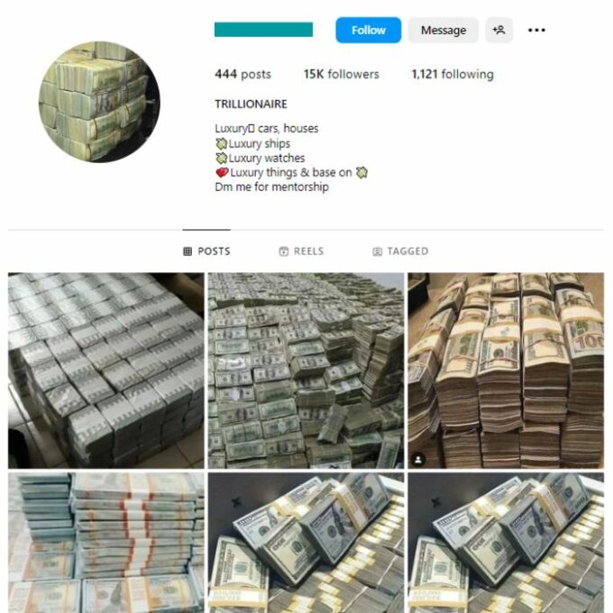 15K Luxury Money Instagram Account for sale