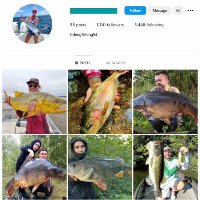 1K Fishing Instagram Account for sale
