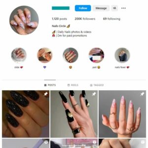200K Nails Fashion Instagram Account for sale