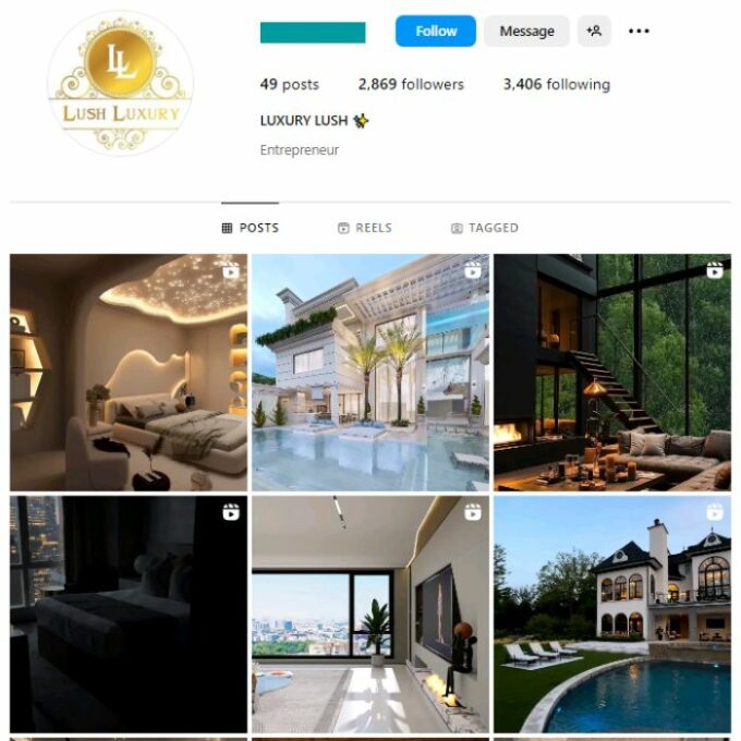 2K Real Estate Mansions Instagram Account for sale