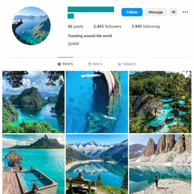 2K Travel Destinations Instagram Account for sale