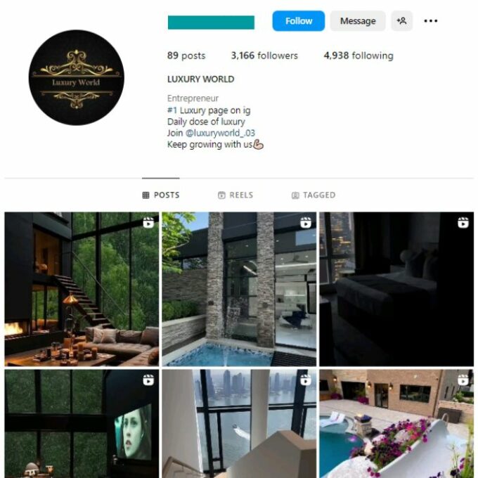 3K Luxury Homes Instagram Account for sale
