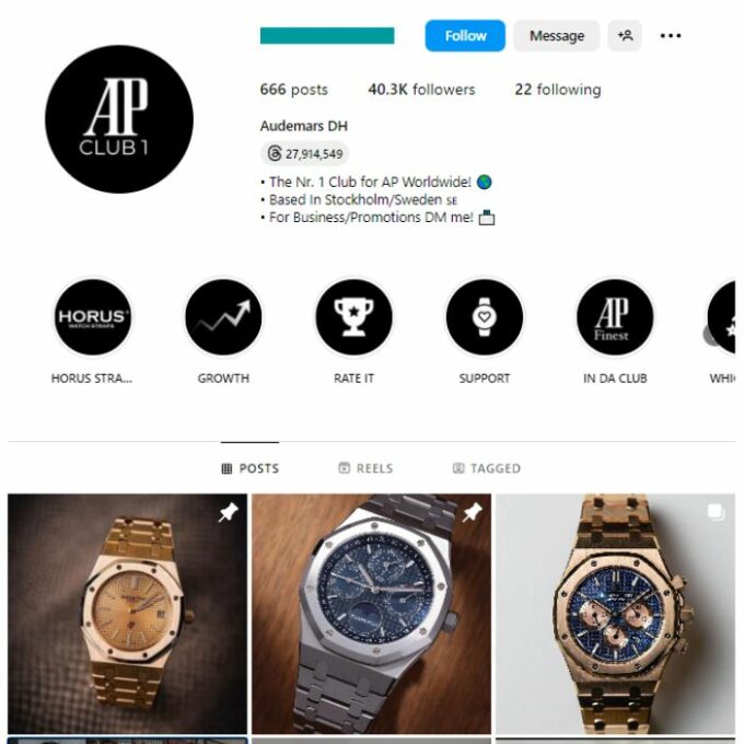 40K Luxury Watches Instagram Account for sale