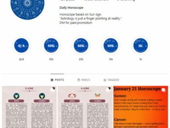 45K Zodiac Astrology Instagram Account for sale