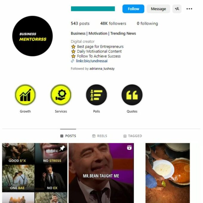 48K Business Motivation Instagram Account for sale