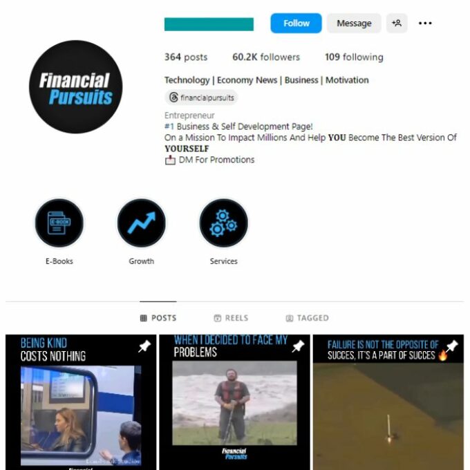 60K Business News Art Instagram Account for sale
