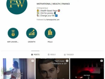 60K Wealth Motivation Instagram Account for sale