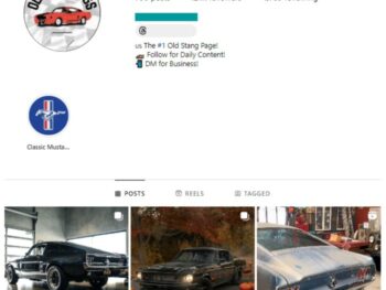 120K Mustang Cars Instagram Account for sale