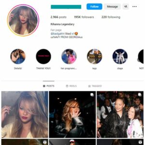 190K Rihanna fan Music Instagram Account for sale