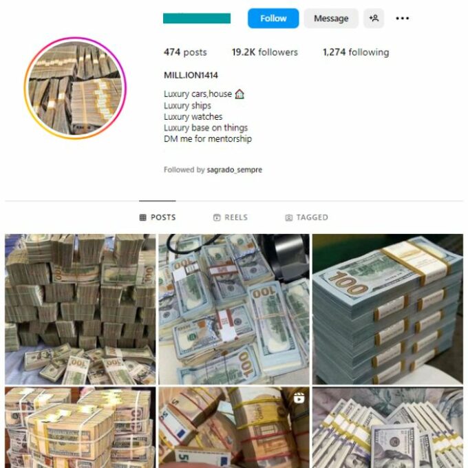 19K Millionaire Money Instagram Account for sale